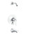 Gerber Lemora Single Handle Tub & Shower Trim Kit & Treysta Cartridge with Diverter on Valve Less Showerhead -Chrome - D500034LSTC