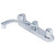 Gerber Classics Two Handle Kitchen Faucet Deck Plate Mounted w/ Metal Handles & 8" D-Tube Spout 1.75gpm - Chrome - G0042406