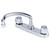 Gerber Classics Two Handle Kitchen Faucet Deck Plate Mounted w/ Metal Handles & Tubular Spout 1.75gpm - Chrome - G0042426