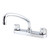 Gerber G0742426 Classics Two Handle Kitchen Faucet Deck Plate Mounted w/out Spray & w/ Metal Fluted Handles & Tubular Spout 1.75gpm - Chrome