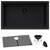 Ruvati 27 x 18 inch Granite Composite Undermount Single Bowl Kitchen Sink - Midnight Black - RVG2027BK