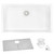 Ruvati 27 x 18 inch Granite Composite Undermount Single Bowl Kitchen Sink - Arctic White - RVG2027WH