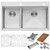 Ruvati 33 x 22 inch Workstation Drop-in 40/60 Double Bowl Topmount Rounded Corners Kitchen Sink - RVH8036