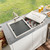 Ruvati Insulated Ice Chest and Outdoor Sink 29 x 20 inch BBQ Workstation Topmount T-316 Stainless Steel - RVQ6290