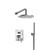 Flusso Two Output Shower Faucet Set With Shower Head And Hand Held - Polished Chrome - 100.3300CP