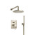Flusso Two Output Shower Faucet Set With Shower Head And Hand Held - Brushed Nickel - 100.3300BN