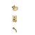Flusso 100.3200SB Two Output Shower Faucet Set With Shower Head And Tub Spout - Satin Brass