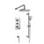 Flusso Two Output Shower Faucet Set With Shower Head, Hand Held And Slide Bar - Polished Chrome - 145.7200CP