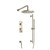 Flusso Two Output Shower Faucet Set With Shower Head, Hand Held And Slide Bar - Brushed Nickel - 100.7300BN