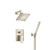 Flusso 160.3250BN Two Output Shower Faucet Set With Shower Head And Hand Held - Brushed Nickel