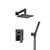 Flusso 160.3300MB Two Output Shower Faucet Set With Shower Head And Hand Held - Matte Black