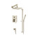 Flusso 160.3350BN Two Output Shower Faucet Set With Shower Head, Hand Held And Slide Bar - Brushed Nickel