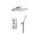 Flusso 196.7150CP Two Output Shower Faucet Set With Shower Head And Hand Held - Chrome