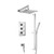 Flusso 160.7200CP Two Output Shower Faucet Set With Shower Head, Hand Held And Slide Bar - Chrome