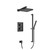 Flusso Two Output Shower Faucet Set With Shower Head, Hand Held And Slide Bar - Matte Black - 196.7100MB