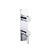 Flusso 3/4" Horizontal Thermostatic Shower Valve & Trim - 1- Output - Chrome - 260.2720CP
