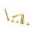Flusso Five Hole Deck Mounted Roman Tub Faucet With Hand Shower - Satin Brass - 260.2420SB