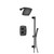 Flusso Two Output Shower Faucet Set With Shower Head, Handshower And Slide Bar - Matte Black - 240.7100MB