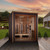 Golden Designs Visby 3 Person Hybrid (PureTech™ Full Spectrum IR or Traditional Stove) Outdoor Sauna (GDI-8223-01) - Canadian Red Cedar Interior
