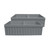 Whitehaus  WHQDB332-M-CEMENT Farmhaus Quatro Alcove Reversible Matte Double Bowl Fireclay Kitchen Sink with Fluted 2" Lip Front Apron on one Side and a 2 ½" Lip Plain on the Opposite Side - Matte Cement - 33 inch