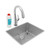 Elkay Crosstown 18 Gauge Stainless Steel 22-1/2" x 18-1/2" x 9", Single Bowl Undermount Sink Kit with Filtered Faucet - ECTRU21179TFLC