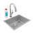 Elkay Crosstown 16 Gauge Stainless Steel 23-1/2" x 18-1/4" x 8", Single Bowl Undermount Sink Kit with Filtered Faucet - EFRU2115TFLC