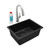 Elkay Quartz Classic 24-5/8" x 18-1/2" x 9-1/2", Single Bowl Undermount Sink Kit with Filtered Faucet, Black - ELGU2522BK0FLC