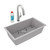 Elkay Quartz Classic 33" x 18-7/16" x 9-7/16", Single Bowl Undermount Sink Kit with Filtered Faucet, Greystone - ELGRU13322GSFLC