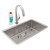 Elkay Lustertone Iconix 18 Gauge Stainless Steel 32-1/2 x 19-1/2" x 9" Single Bowl Undermount Sink Kit with Filtered Faucet - ELUH3017TFLC