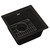 Elkay Quartz Classic 15-3/4" x 15-3/4" x 7-11/16", Single Bowl Undermount or Drop-in Bar Sink Kit, Black - ELG1616BK0C