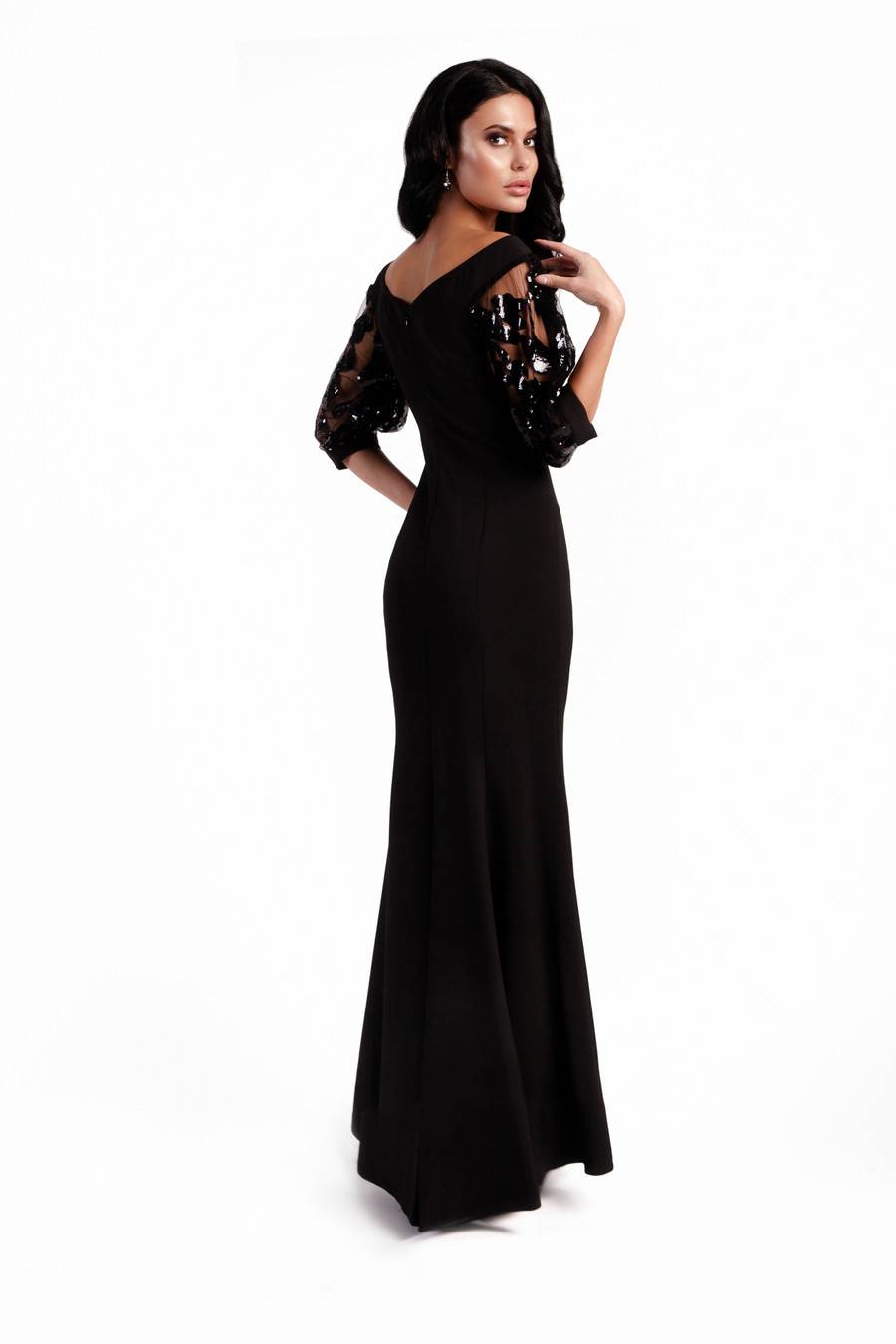 Sequince front slit gown