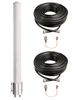 Sierra Wireless LS300 - M39 MIMO Omni Directional Fiberglass Cellular 3G 4G 5G LTE Band 71 External Data M2M IoT Antenna - 2x NF - Kit