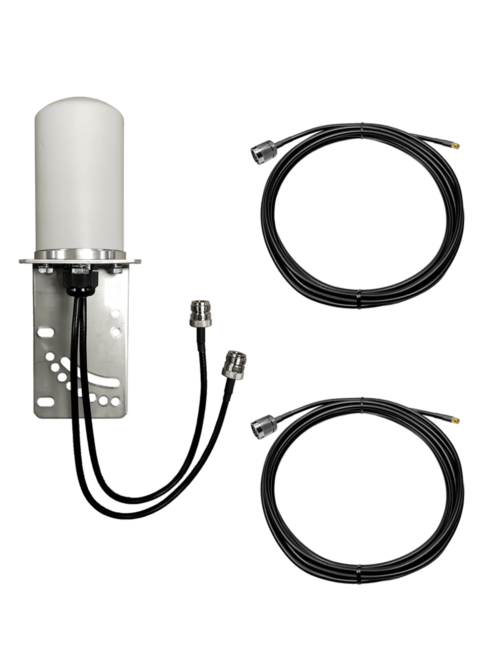 M17B MIMO Omni Directional 2 x Cellular 4G LTE 5G NR IoT M2M Bracket Mount Antenna w/Coax Cable Kit Options
