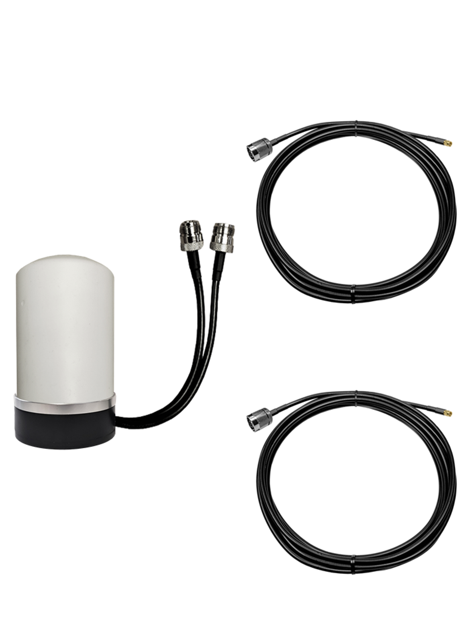 Cradlepoint W1850 Antenna - M17M Omni Directional MIMO 2 x Cellular 4G LTE CBRS 5G NR IoT M2M Magnetic Mount Antenna w/Coax Cable Kit Options