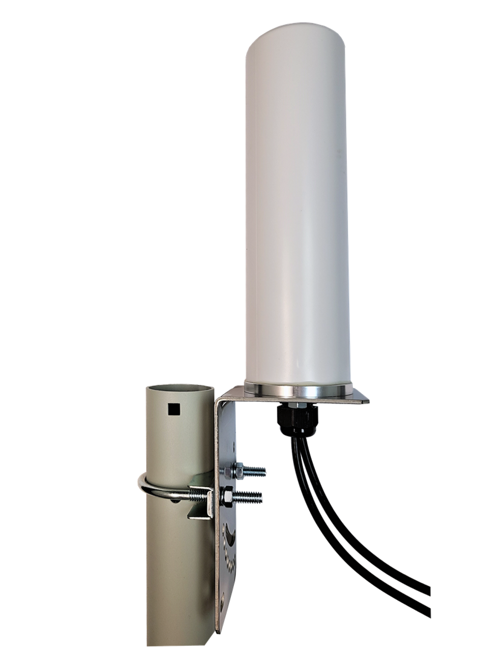 M19B 8.6" Omni Directional MIMO 2 x Cellular 4G LTE GPRS 5G NR IoT M2M Bracket Mount Antenna w/2 x 16ft Coax Cables - Pole Mount
