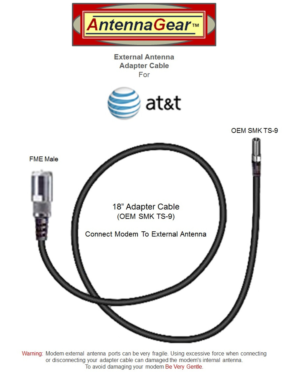 AT&T Beam NETGEAR 340U USB Modem BLADE External Antenna w/Laptop Clip