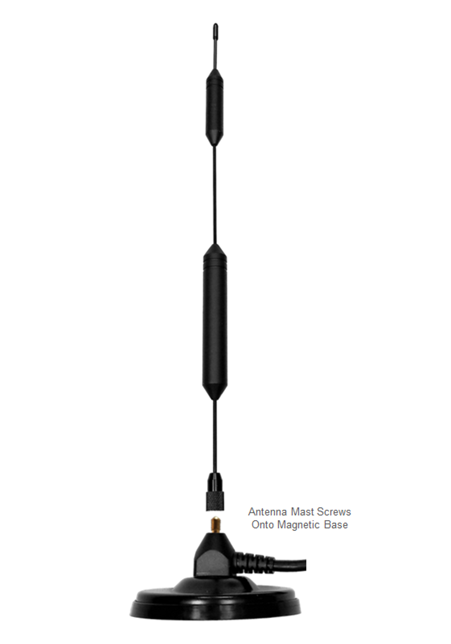 XHD Military Grade Omni Directional Cellular 4G LTE CBRS 5G NR IoT M2M Magnetic Mount Antenna w/12ft Coax Cable - Assembly