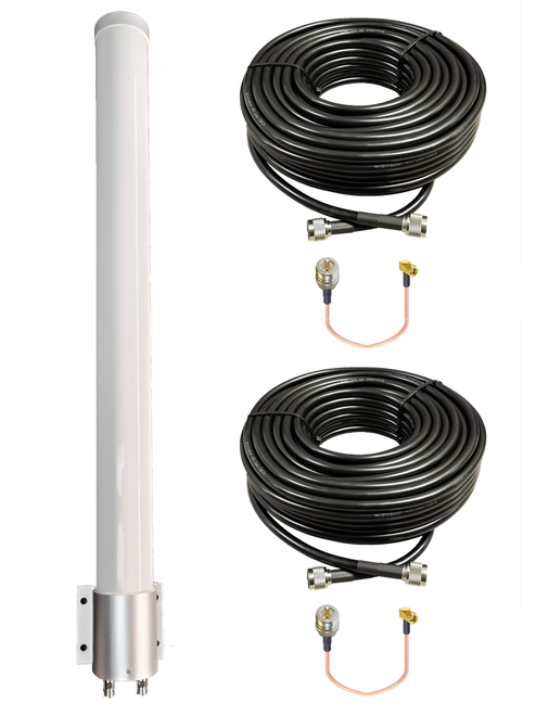 Sierra Wireless MP70 - M39 MIMO Omni Directional Fiberglass Cellular 3G 4G 5G LTE Band 71 External Data M2M IoT Antenna - 2x NF - Kit