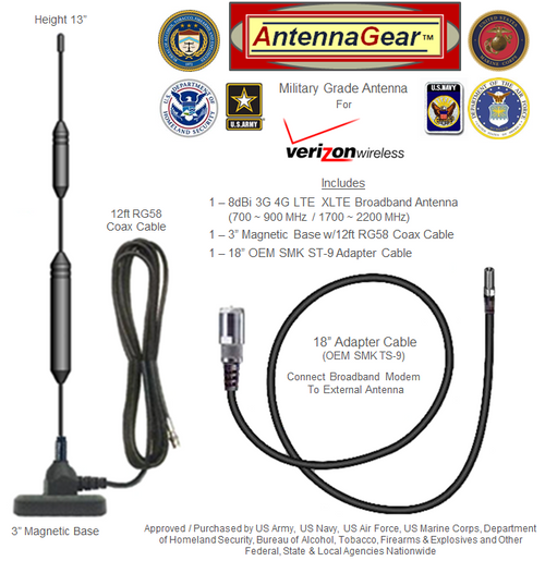 XHD 8dBi Verizon Novatel 6620L MiFi Hotspot External Antenna - Detail 1