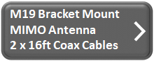 M19B Bracket Mount Antenna w/16ft Coax Cables