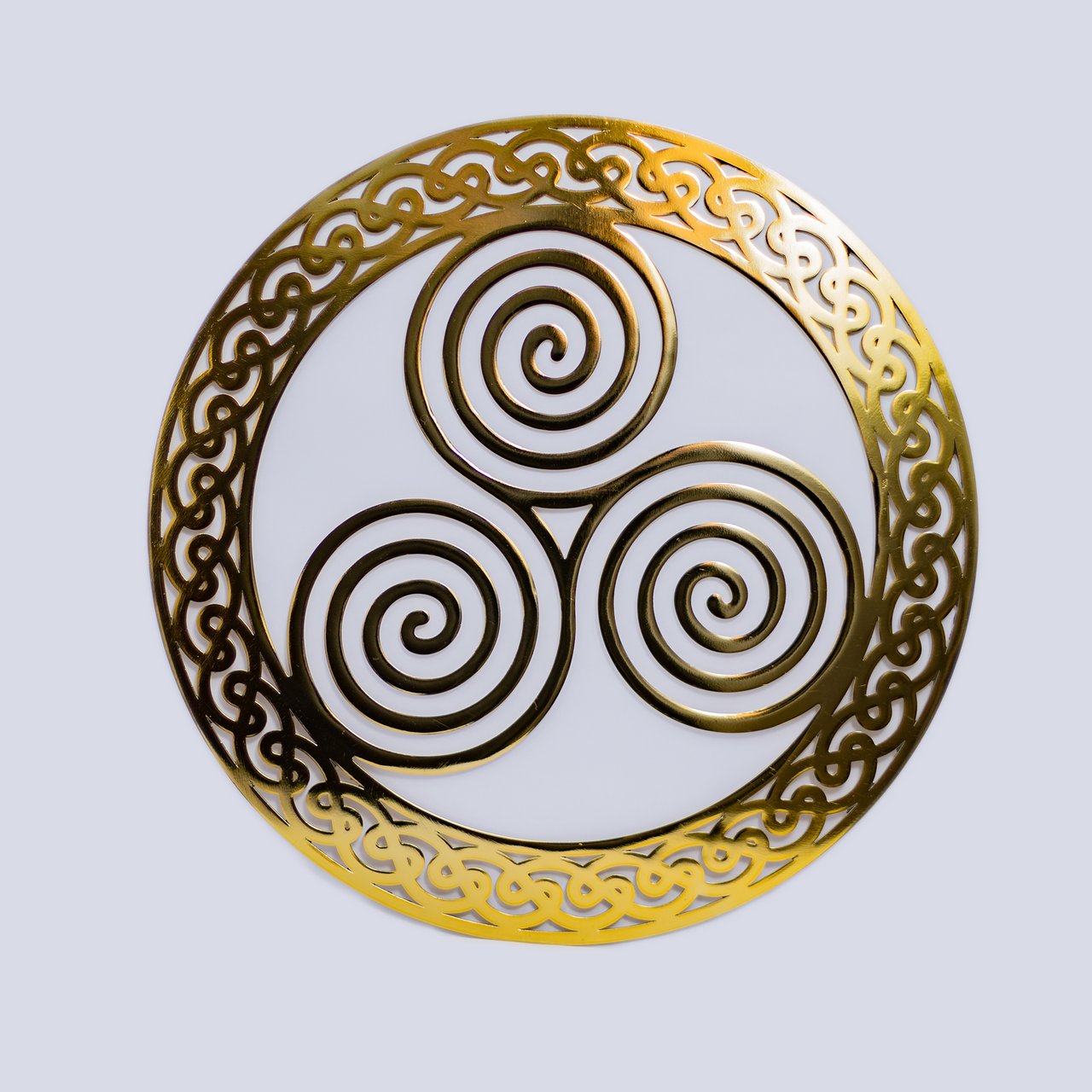 Triskelion RoundShaped Wall Hang Polished Brass