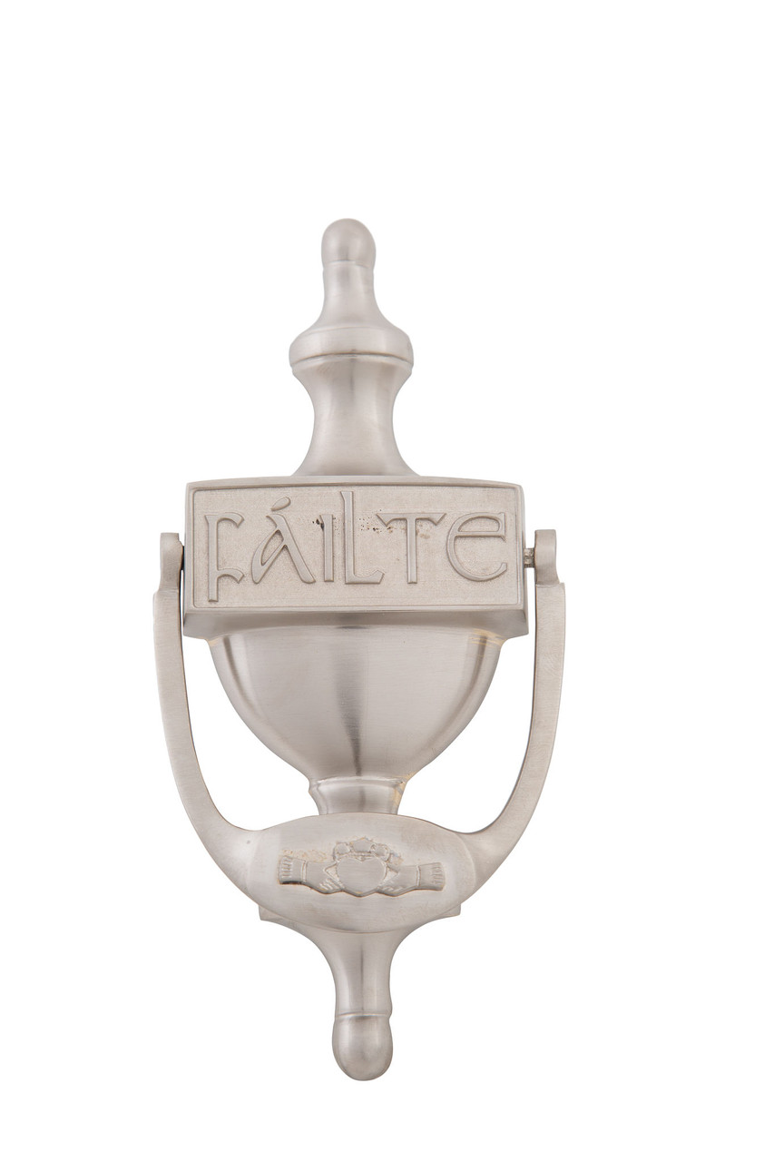thumbnail interactive-video image 1 of Robert Emmet Solid Brass Claddagh Door Knocker - 5.5x5 Inch Irish Design With Satin Nickel Finish 1 of 12