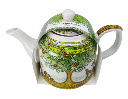 Celtic Tree of Life Ceramic Teapot Wholesale Irish Teapots Shipping