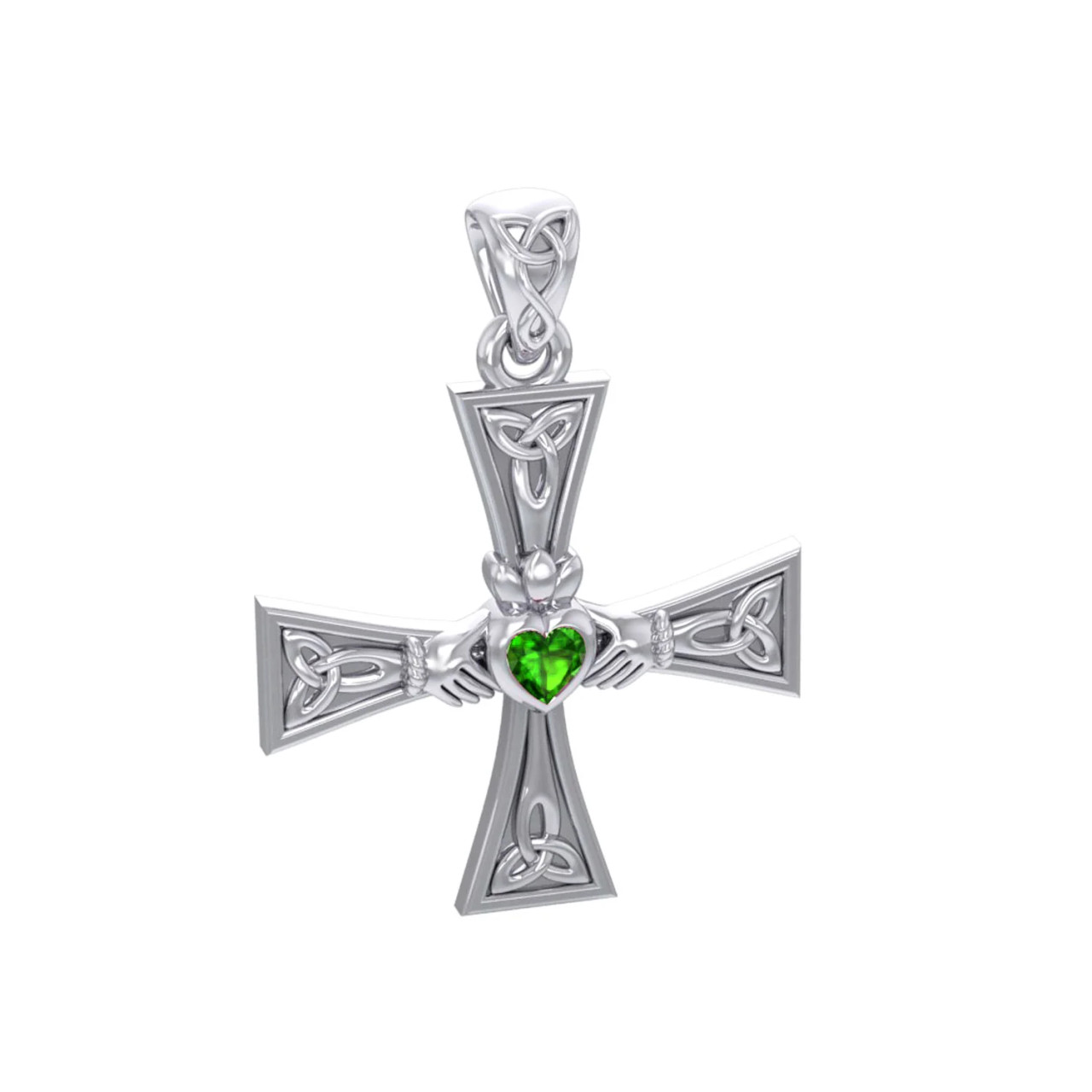 Large Unisex 925 Sterling Silver Irish Celtic Claddagh Cross Pendant + Chain  | eBay