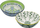 Set of 2 Celtic Cross & Trellis Shamrock Bowls Dublin gift Company