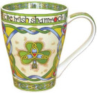 Irish Shamrock Bone China Mug & Teabag Holder