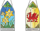 Welsh Stained Glass Hanging Panels Set of 2