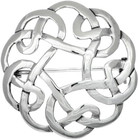 Celtic Weave Sterling Silver Round Brooch