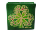 Square Leather Shamrock Coin Purse