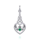 Garnet Claddagh Heart Pendant